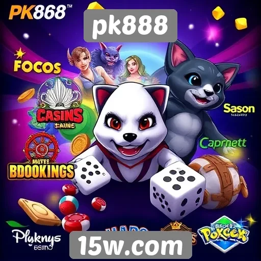 Variedade de jogos disponíveis no pk888